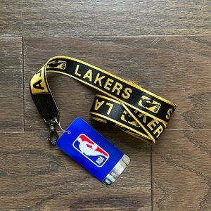 NBA LAKERS bandolier strap. Pewter hardware. Goes with any bandolier case.